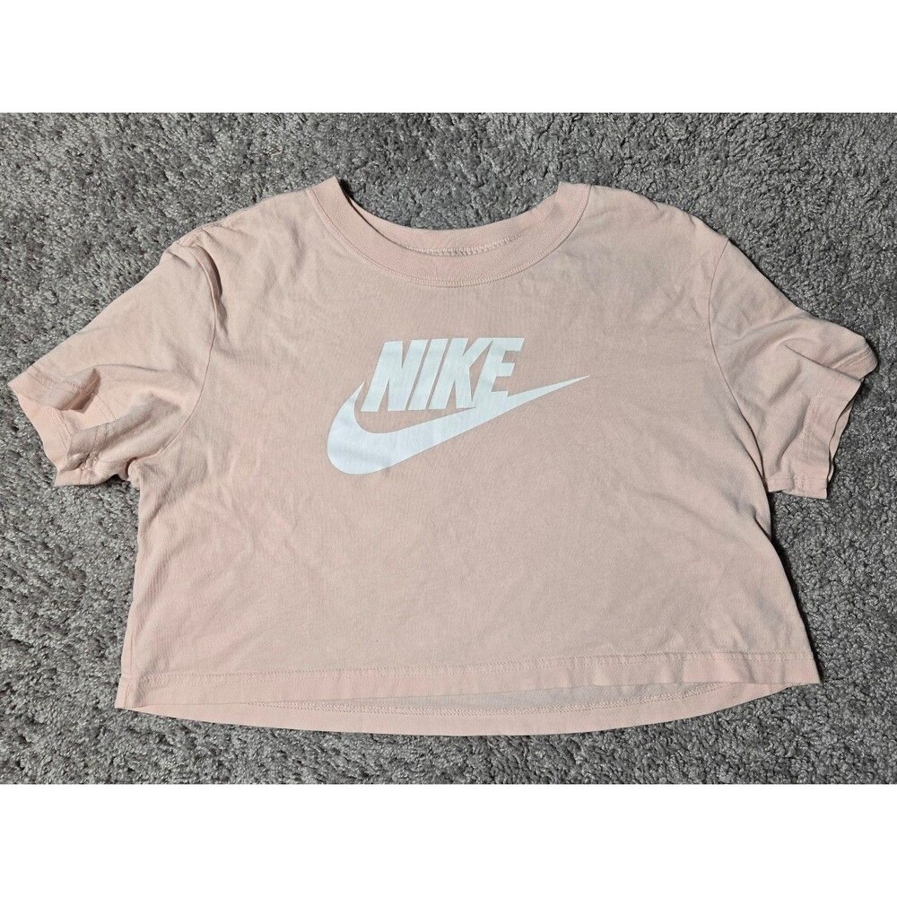 Nike Sportswear Essential Cropped Tee Peach Pink Women's oversized Small